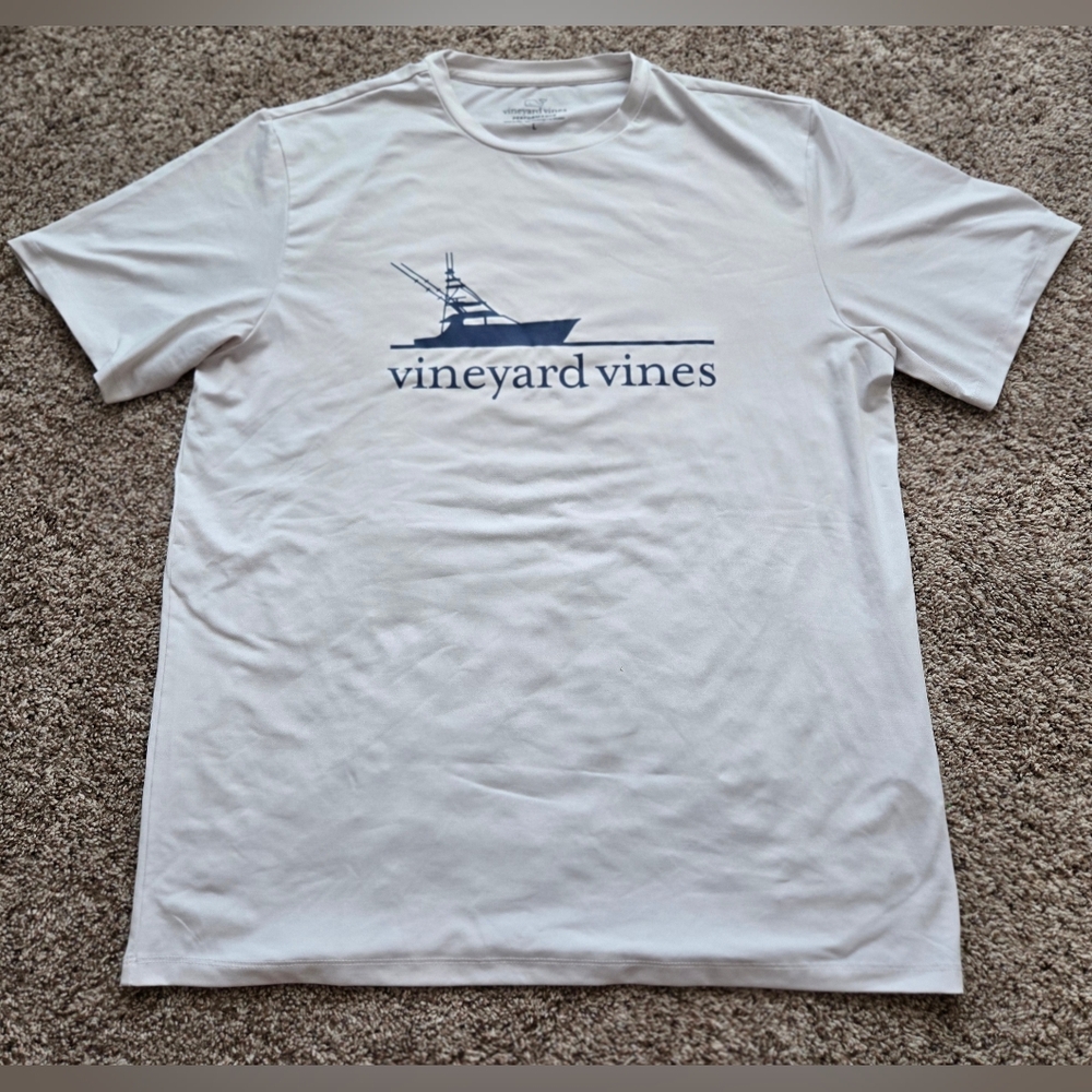 Vineyard Vines Performance Harbor Sportfisher Line Mens Size Large White